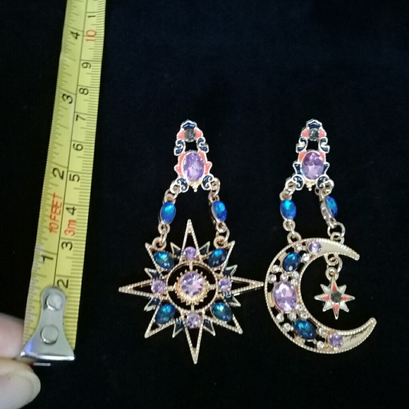 Sun and moon earrings - Picture 2 of 2